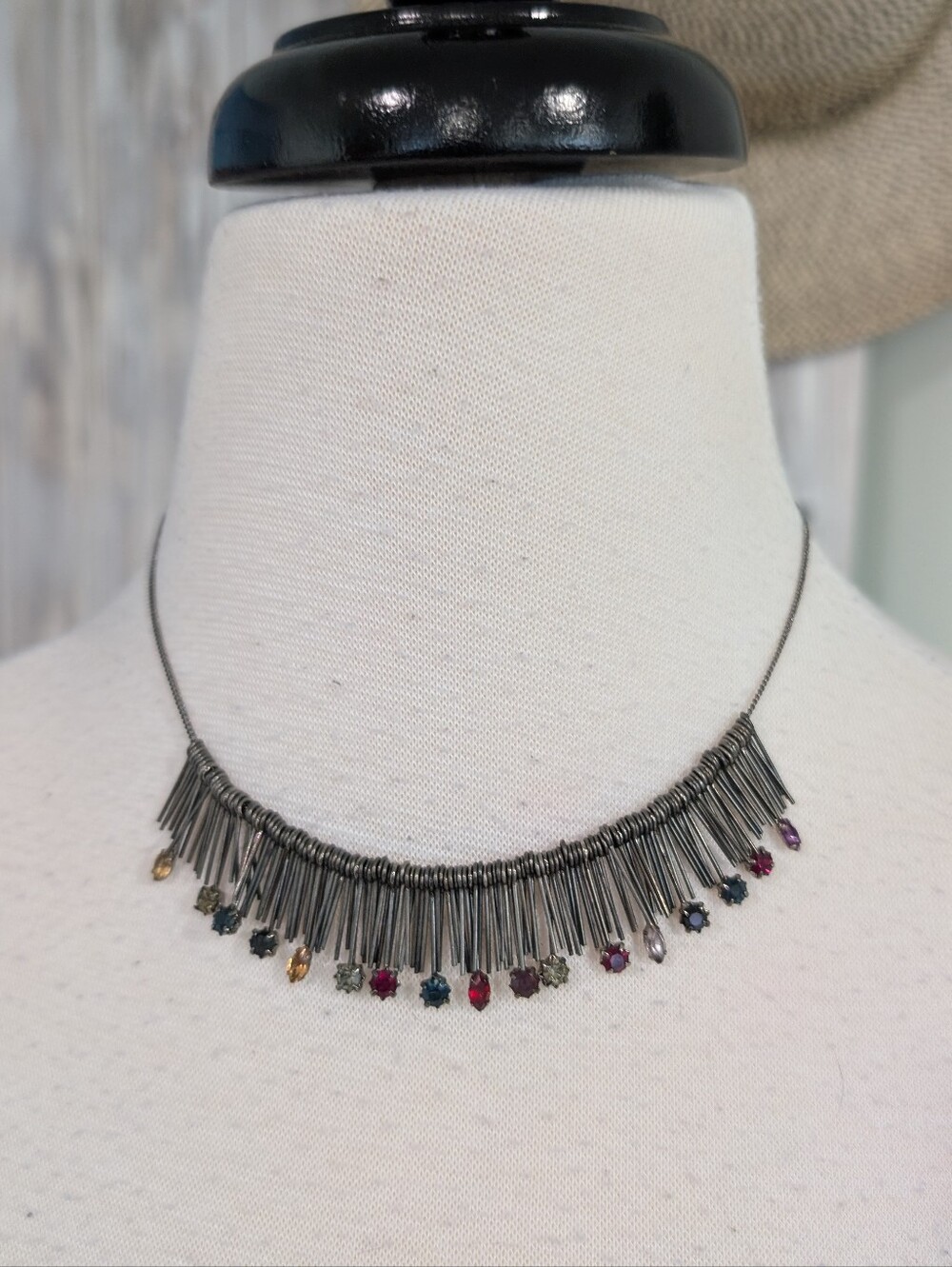 Vintage Express Multi-Color Fringe Gemstone Necklace